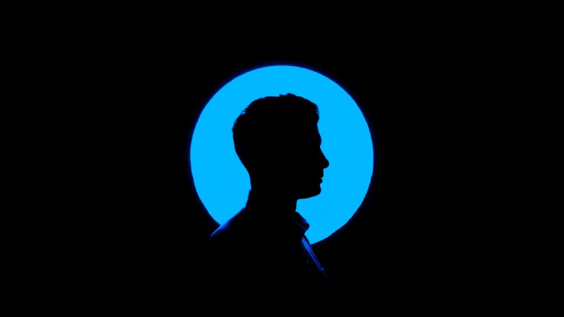Man in silhouette, showing nose in profile