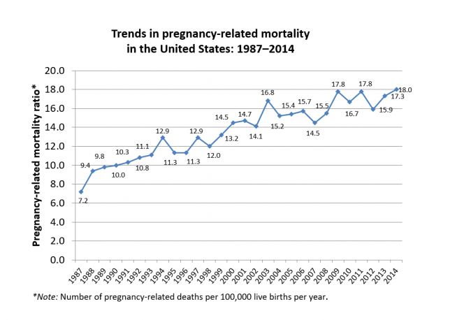 Maternal morality rate in the United States